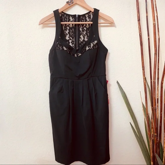City Triangles Black Sleeveless Lace Dress Sz 9